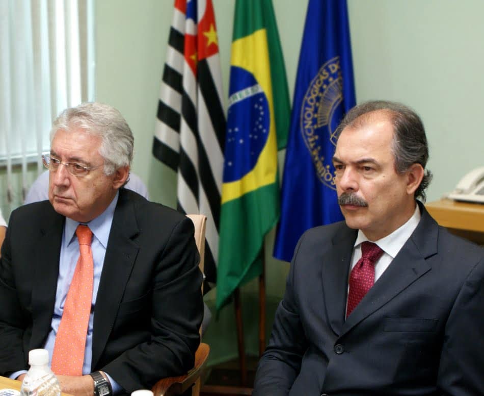 Guilherme Afif Domingos e Aloizio Mercadante durante a apresentação do projeto de gaseificação de biomassa