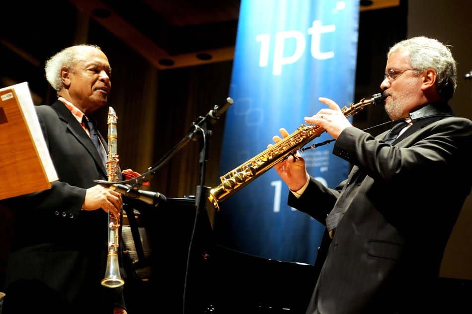 Paulo Moura e Muringa, durante cerim&ocirc;nia de anivers&aacute;rio dos 110 anos do IPT